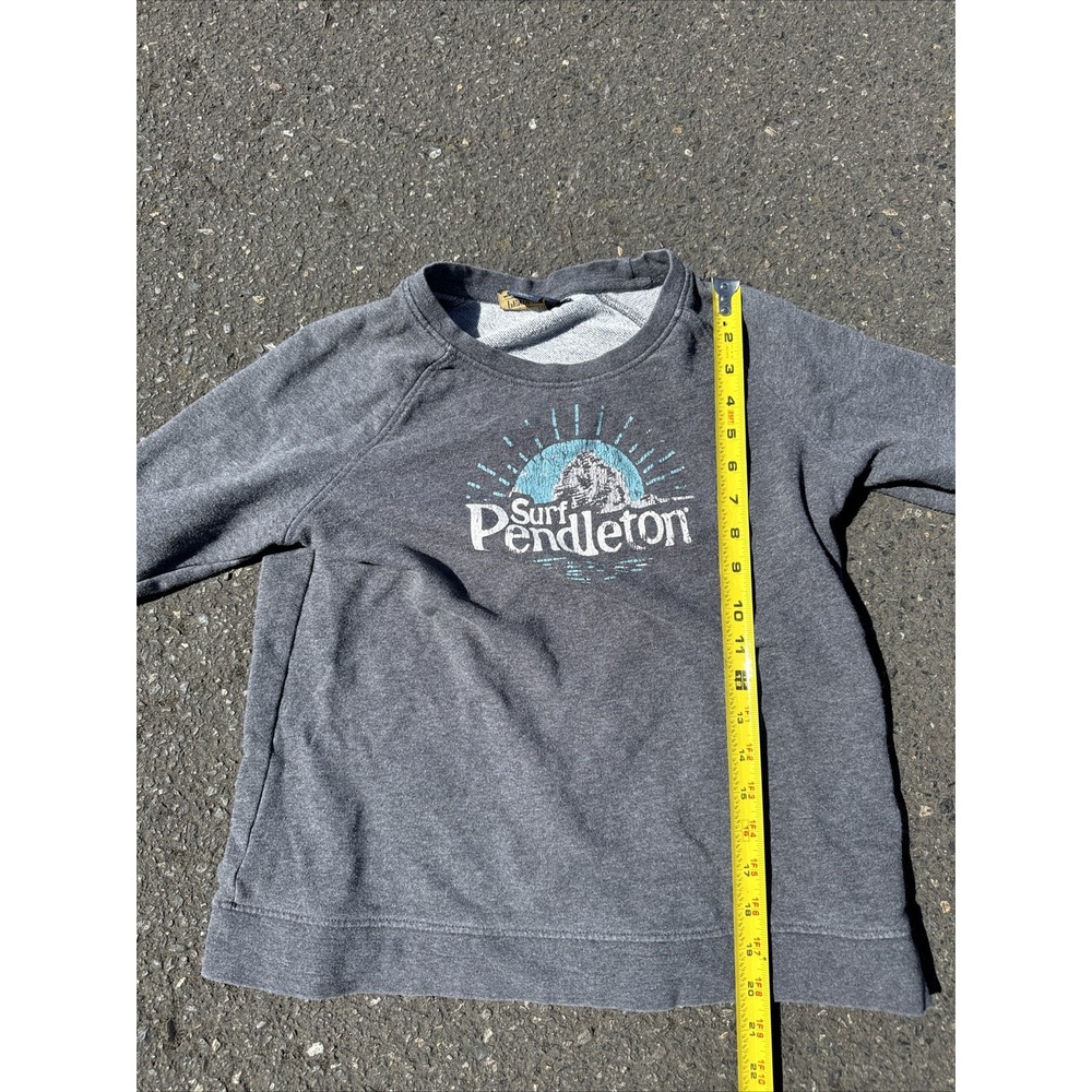 Pendleton Sweatshirt Womens Small S Gray Blue Surf Logo Crewneck Sweater